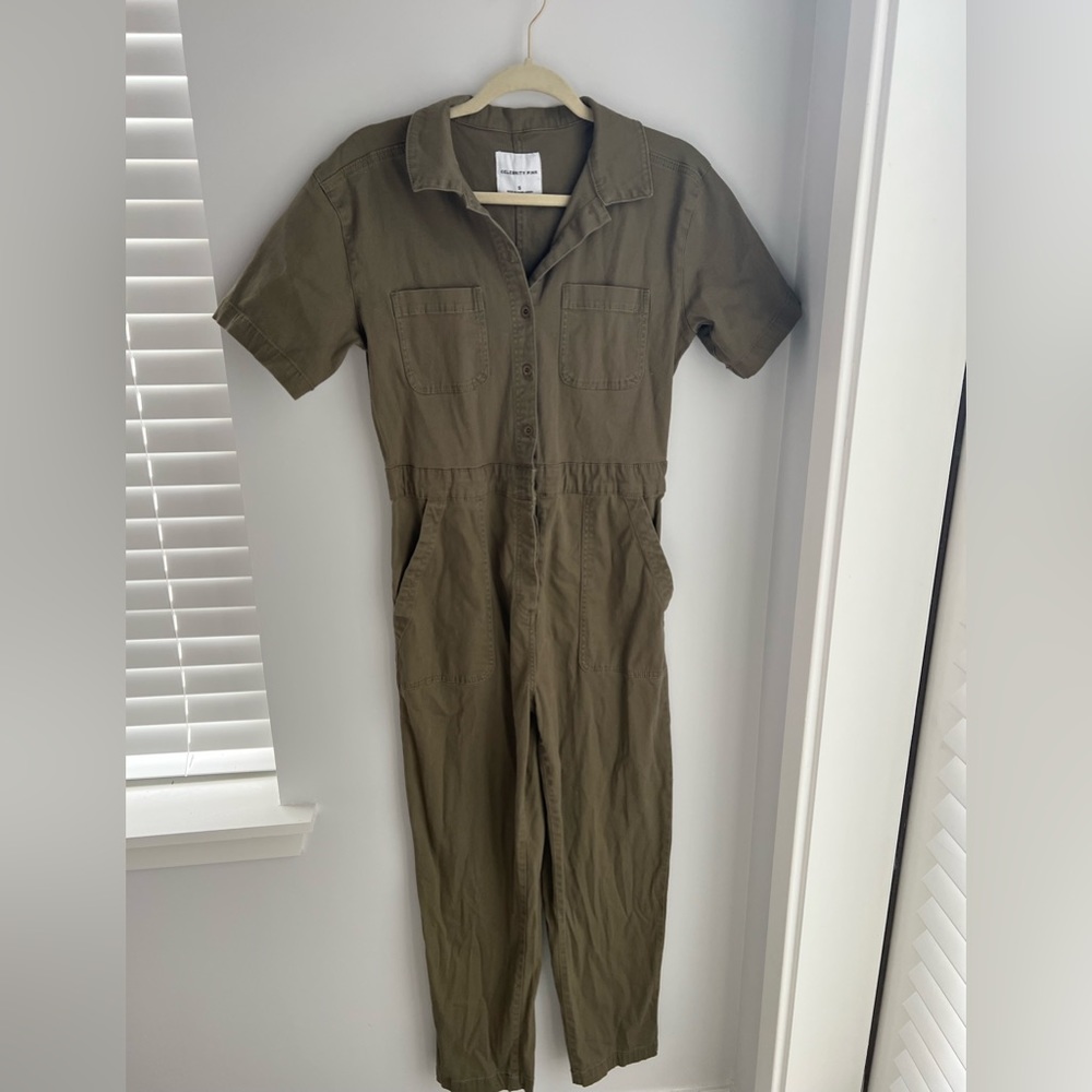 Boiler style jumpsuit.